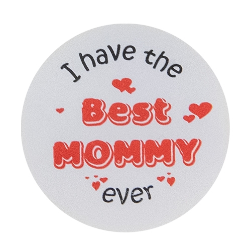 Label I have the best mommy ever shiny white matt red/black 500pcs