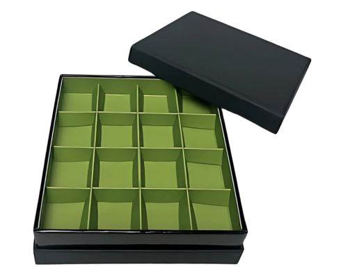 Etage Box base L139xW139xH24mm + compartments black kiwi green