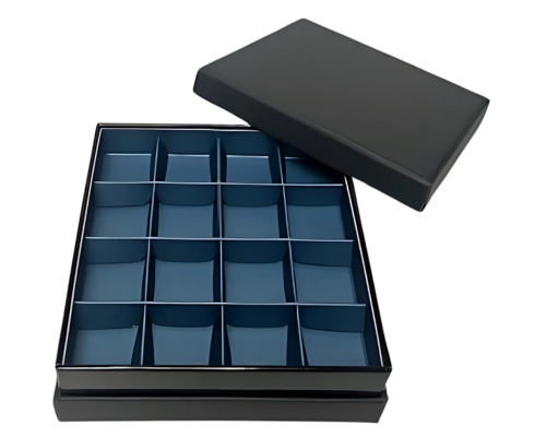 Etage Box base L139xW139xH24mm + compartments black sea blue